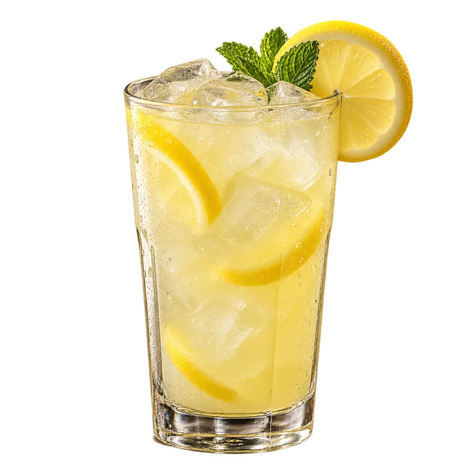 Limonada con limón y hierbabuena