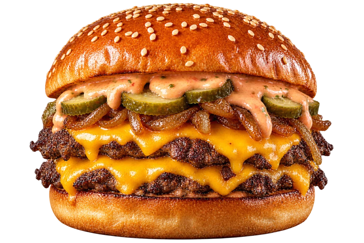 Hamburguesa doble de vacuno con cheddar